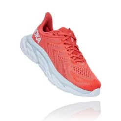 Hoka One One Hoka | Women's Clifton Edge Running Shoes - Hot Coral -sportswear 1110511HCWH F hoka cliftonedge front