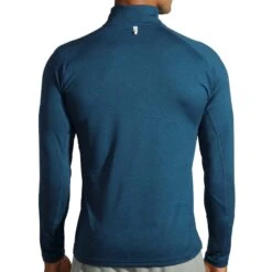 Brooks | Men's Dash 1/2 Zip - Heather Indigo Rush -sportswear 211298407 M Brooks Dash12zip back