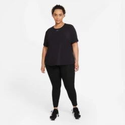 Nike | Women's Dri-FIT ONE Standard Fit Short-Sleeve Top (Plus Size) -sportswear DD0618 010 W Nike OneLuxeDFSSSTDTop frontfullbody