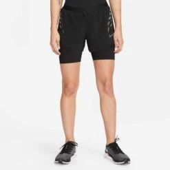 Nike | Women's DF Run DVN 2in1 Short -sportswear DM7745 010 W Nike DFRunDVN2in1Short front