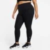 Nike | Women's One Dri-FIT High-Rise Leggings (Plus Size) - Black -sportswear DN5521 010 W Nike OneDFHRTightPlus front