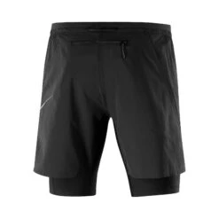 Salomon | Men's Cross Twinskin Shorts - Deep Black -sportswear LC1868600 M Salomon CrossTWShorts back