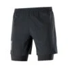 Salomon | Men's Cross Twinskin Shorts - Deep Black -sportswear LC1868600 M Salomon CrossTWShorts front
