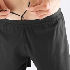 Salomon | Men's Cross Twinskin Shorts - Deep Black -sportswear LC1868600 M Salomon CrossTWShorts waist