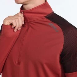 2XU | Men's Light Speed 1/2 Zip - Chilli Oil -sportswear MR6673a M 2XU LightSpeed12Zip zipper