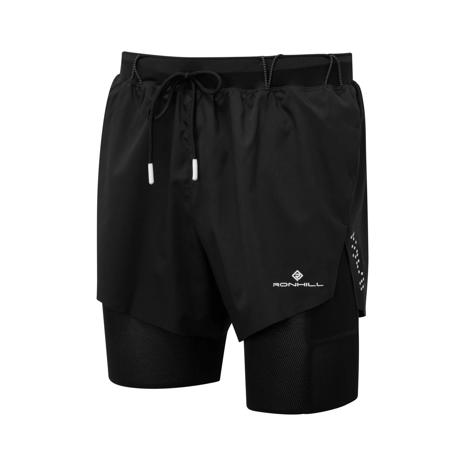 Ronhill | Men's Tech Distance Twin Short - All Black 3 Ronhill | Men's Tech Distance Twin Short - All Black