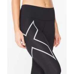 2XU | Women's Aero Vent Mid-Rise Compression Tights -sportswear WA6519bBLKSRF F 2xu aeroventmrcomptights side