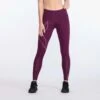 2XU | Women's Light Speed Mid-Rise Compression Tights - Beet -sportswear WA6523bBETBEF W 2XU LightSpeedMid RiseCompressionTights frontonbody